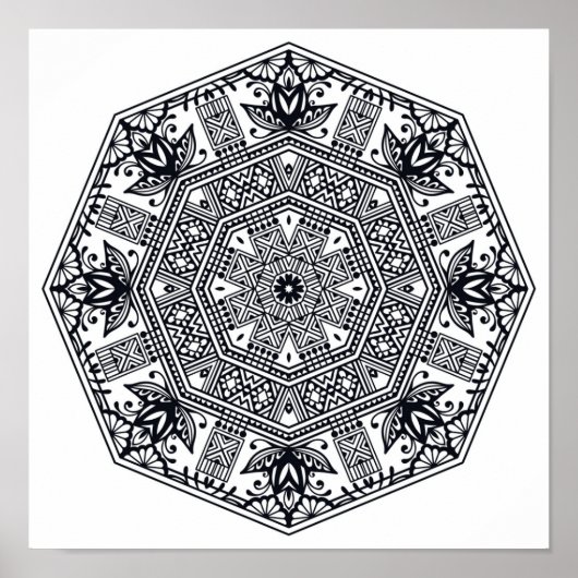 Mandala Round Ornament 2 Poster (Vorne)