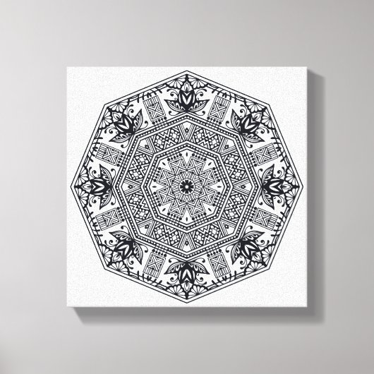 Mandala Round Ornament 6 Leinwanddruck (Vorderseite)