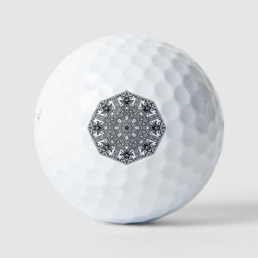 Mandala Round Ornament Golfball (Vorderseite)