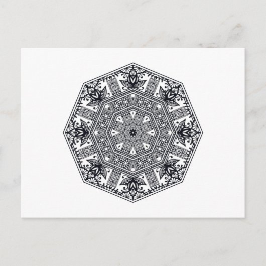 Mandala Round Ornament Postkarte (Vorderseite)