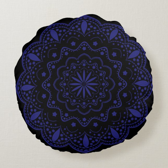 Mandala Round Pillow Rundes Kissen (Rückseite)