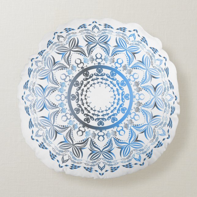 Mandala Round Throw Pillow - Rundes Kissen (Vorderseite)