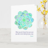 Mandala Rumi Joy Quote Karte (Gelbe Blume)