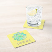 Mandala Rumi Joy Quote Rechteckiger Pappuntersetzer (Vor Ort)