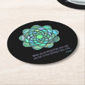 Mandala Rumi Joy Quote Runder Pappuntersetzer (Angewinkelt)