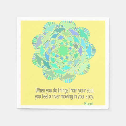 Mandala Rumi Joy Quote Serviette (Vorderseite)