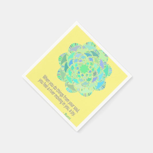 Mandala Rumi Joy Quote Serviette (Ecke)