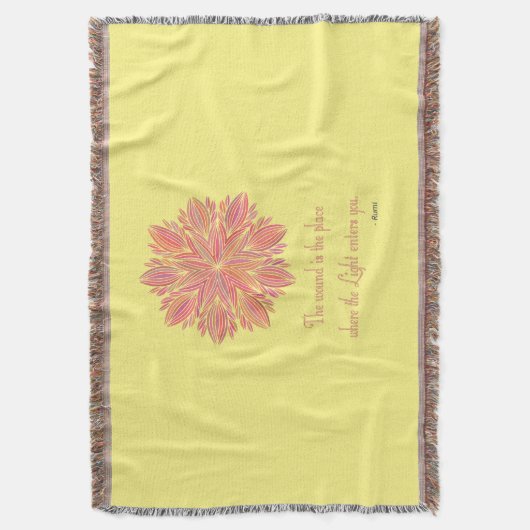 Mandala Rumi Wound Zitat Decke (Vorderseite Vertikal)