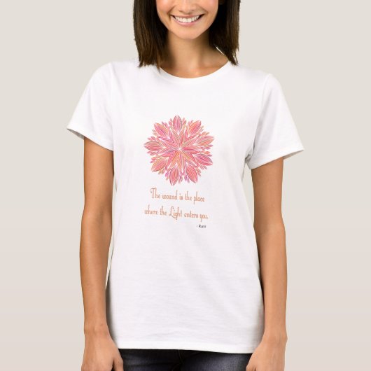 Mandala Rumi Wound Zitat T-Shirt (Vorderseite)