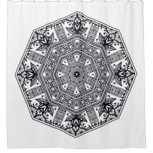Mandala-runde Verzierung Duschvorhang