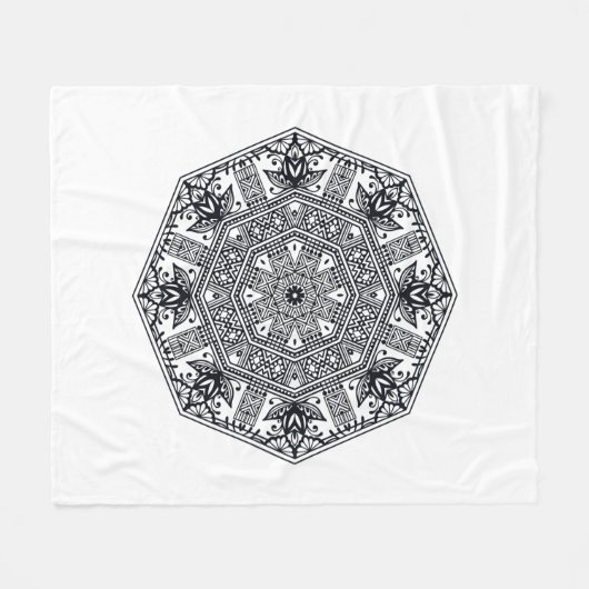 Mandala-runde Verzierung Fleecedecke (Vorderseite (Horizontal))