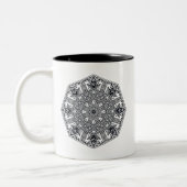 Mandala-runde Verzierung Zweifarbige Tasse (Links)