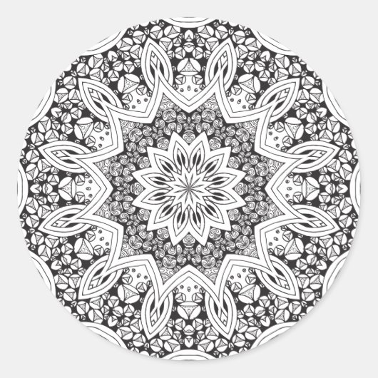 Mandala Runder Aufkleber (Vorderseite)