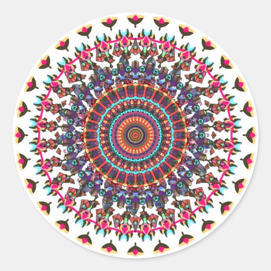Mandala Runder Aufkleber (Vorderseite)