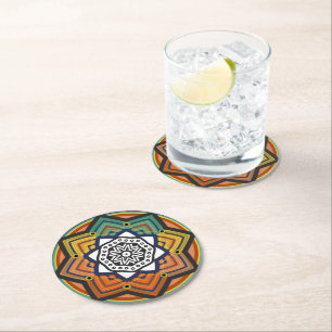 Mandala Runder Pappuntersetzer