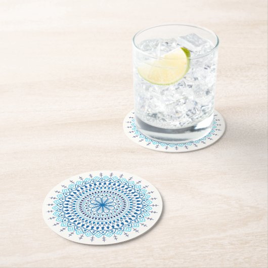 Mandala Runder Pappuntersetzer (Vor Ort)