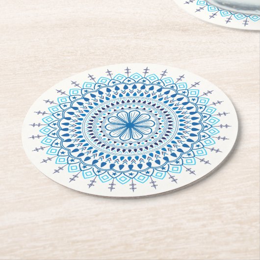 Mandala Runder Pappuntersetzer (Angewinkelt)