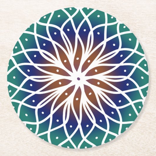 Mandala Runder Pappuntersetzer (Vorderseite)