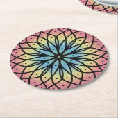 Mandala Runder Pappuntersetzer (Angewinkelt)