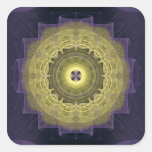 Mandala rundes Muster Quadratischer Aufkleber
