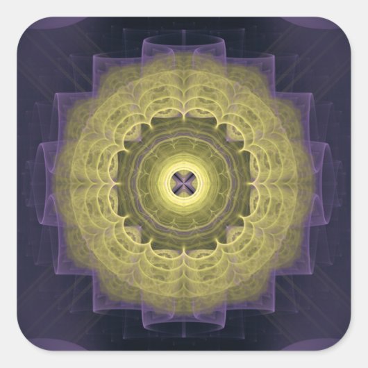 Mandala rundes Muster Quadratischer Aufkleber (Vorderseite)