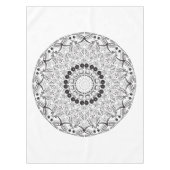 Mandala. Rundes orientalisches Schwarzweiss-Muster Tischdecke (Vorderseite)