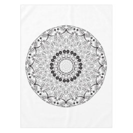 Mandala. Rundes orientalisches Schwarzweiss-Muster Tischdecke