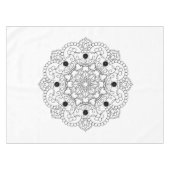 Mandala. Rundes orientalisches Schwarzweiss-Muster Tischdecke (Vorderseite (Horizontal))