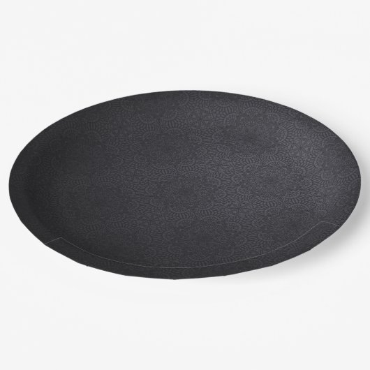 Mandala, schwarz pappteller (Schrägansicht)