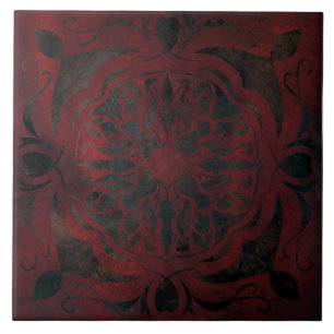 Mandala-Schwarz-romantische-elegante-Keramikfliese Fliese