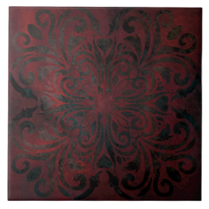 Mandala-Schwarz-romantische-elegante-Keramikfliese Fliese