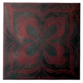 Mandala schwarz-romantische Keramik Fliese (Vorderseite)