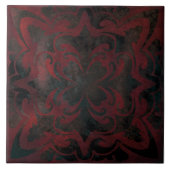 Mandala schwarz-romantische Keramik Fliese (Vorderseite)