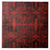 Mandala schwarz-romantische Keramik Fliese (Vorderseite)