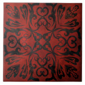 Mandala schwarz-romantische Keramik Fliese (Vorderseite)