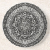 Mandala schwarz-weiß getränkeuntersetzer (Vorne)