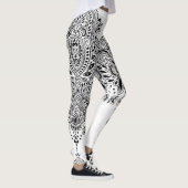 Mandala, schwarz-weiß leggings (Rechts)