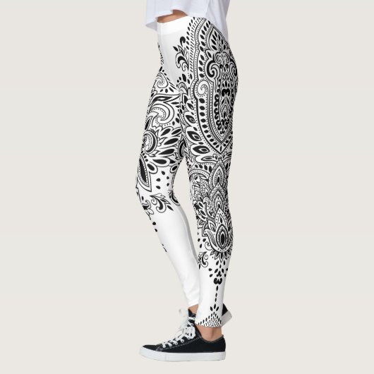 Mandala, schwarz-weiß leggings (Links)