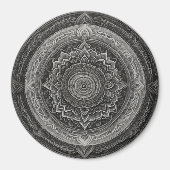 Mandala schwarz-weiß magnet (Vorne)