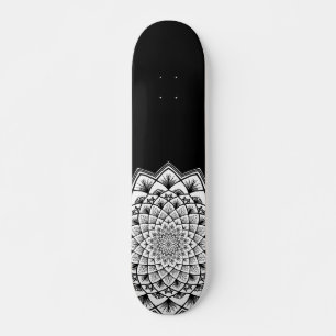 Mandala Schwarz-Weiß-Muster Skateboard