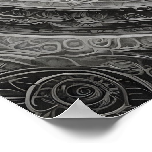 Mandala schwarz-weiß poster (Ecke)