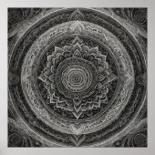 Mandala schwarz-weiß poster (Vorne)