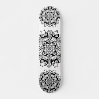 "Mandala" Schwarz-Weiß-Skateboarddesign Skateboard