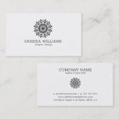 Mandala schwarz-weiß visitenkarte (Vorne/Hinten)