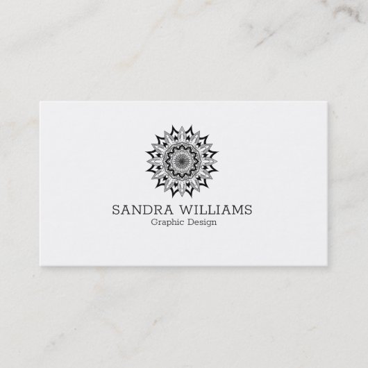Mandala schwarz-weiß visitenkarte (Vorderseite)