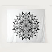 Mandala schwarz-weiß wandteppich (Vorderseite (Horizontal))