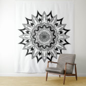 Mandala schwarz-weiß wandteppich (Beispiel)