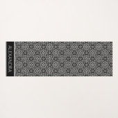 Mandala Schwarz-weißer Mustername Personalisiert Yogamatte (Rückseite (Horizontal))