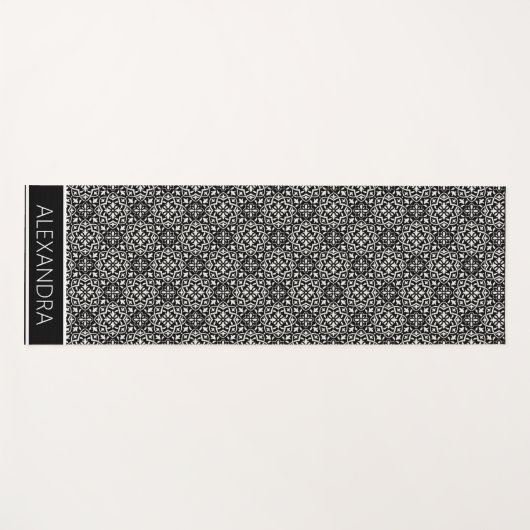 Mandala Schwarz-weißer Mustername Personalisiert Yogamatte (Vorderseite (Horizontal))