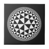 Mandala, schwarz-weißes Dreieck Fliese (Vorderseite)